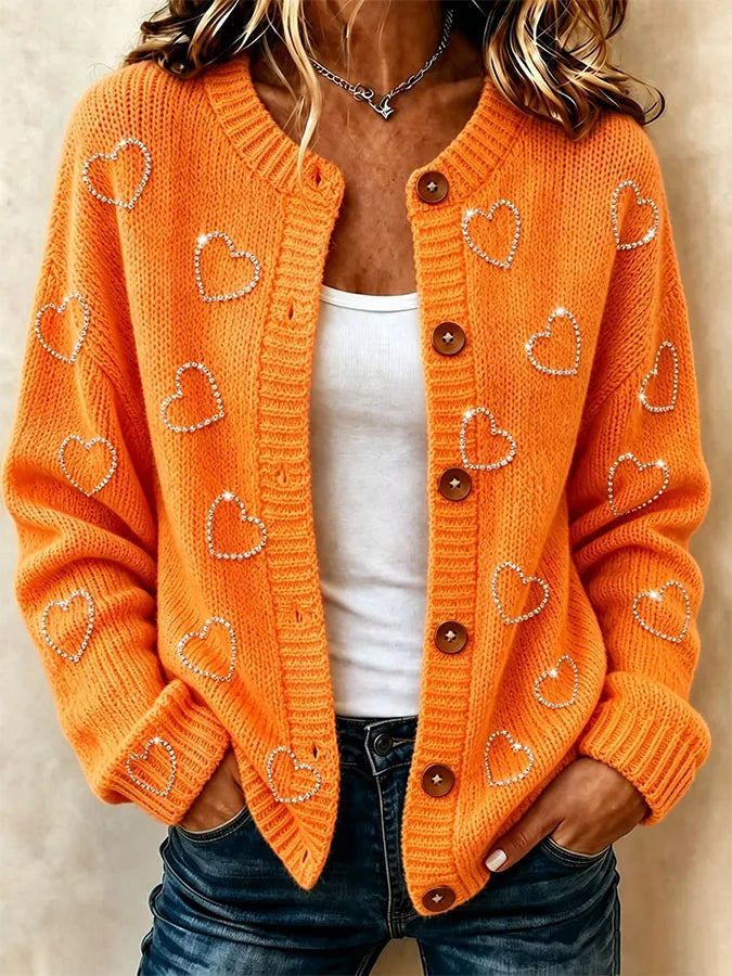 Women's Casual Printed Knit Cardigan