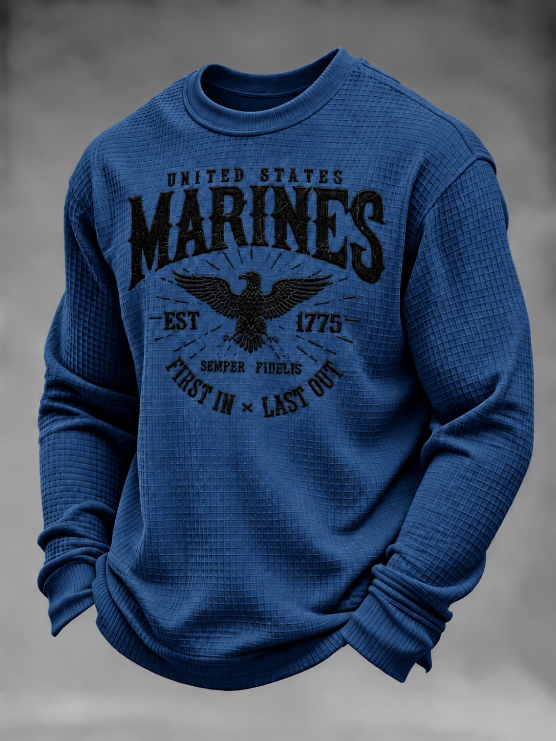 Men's U.S. Veterans Printed Waffle-Knit Top
