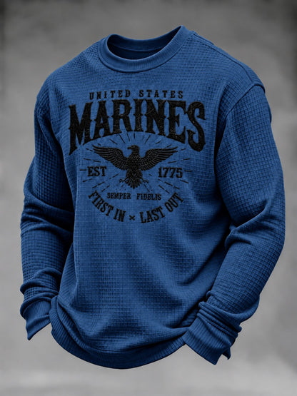 Men's U.S. Veterans Printed Waffle-Knit Top