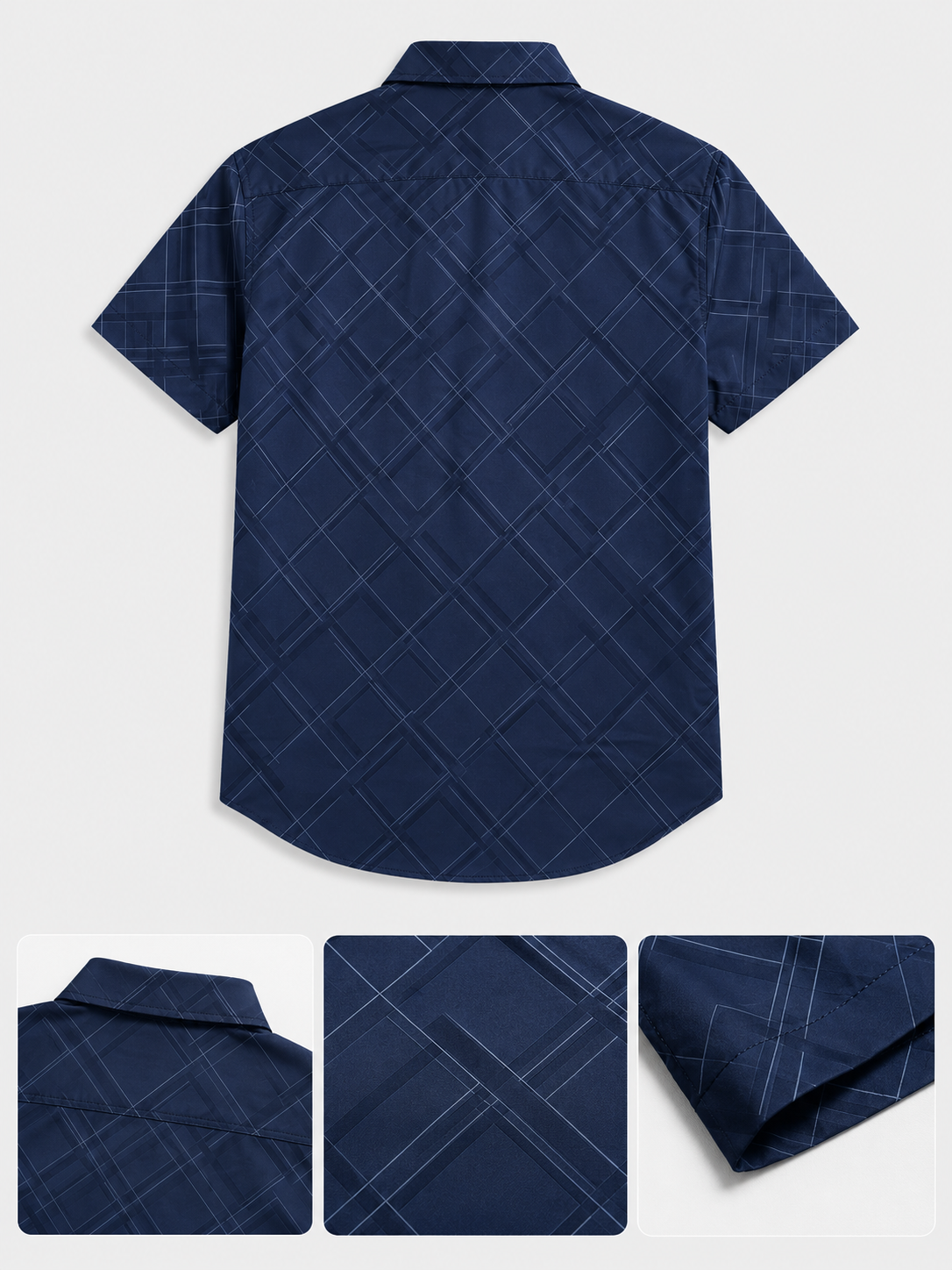 Moisture-Wicking Abstract Geometric Line Art Casual Shirt