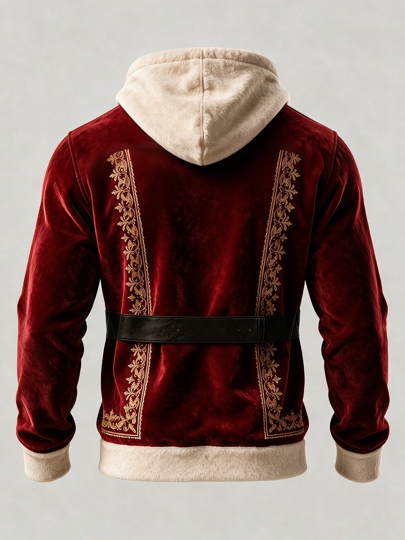 Christmas Vintage Santa Claus Suit Look Kangaroo-Pocket Hoodie Sweatshirt