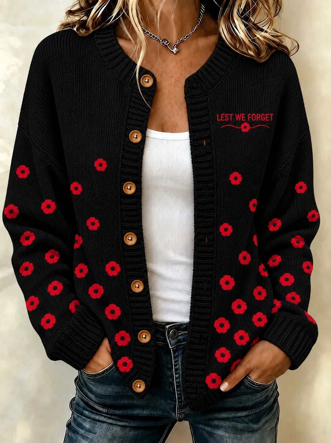 women's Remembrance Day Cardigan