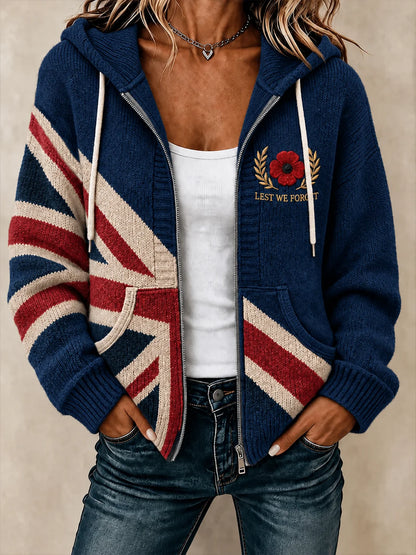 Women's Remembrance Day Woolen Cardigan Coat
