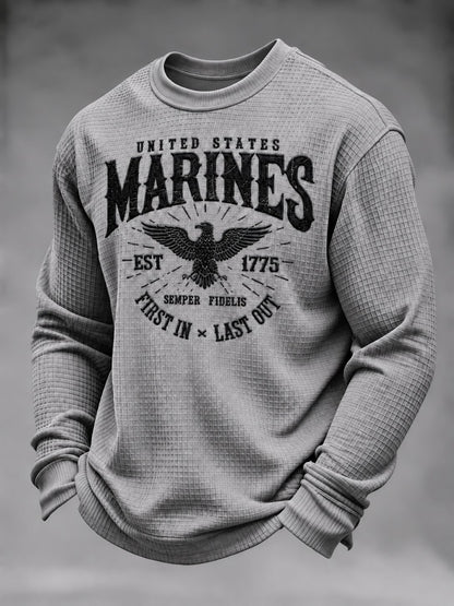 Men's U.S. Veterans Printed Waffle-Knit Top